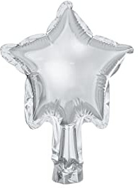 25 Stück Folienballon Mylarfolie Mini Shape Stern silber 12 cm