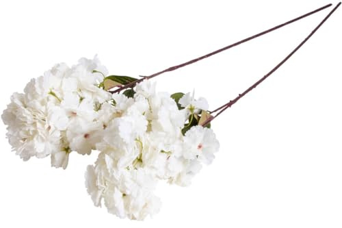 künstlicher Frühlingszweig mit Blüten, Farbe: creme-weiß (2 Stück)