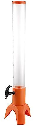 MANAFEEL Torre de la Cerveza Dispensador de Torre de Bebidas de Tubo de Cerveza con grifo/3L, Bebida Recta, Fiesta de Bar en casa, Naranja Dispensador de Bebidas Party Tower
