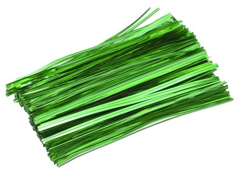sourcing map Lot de 300 attaches torsadées réutilisables en papier kraft, 15,2 cm, pour emballage de boulangerie, gâteaux, bonbons, sacs à café, fournitures de fête de mariage, vert