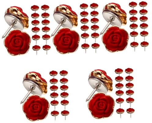 DIYEAH 150stücke Rosen-Design Push Multifunktionale Daumennadeln Für Pinnwände Und Karten Resin Material Einfach Zu Verwenden Für Büro Und Zuhause