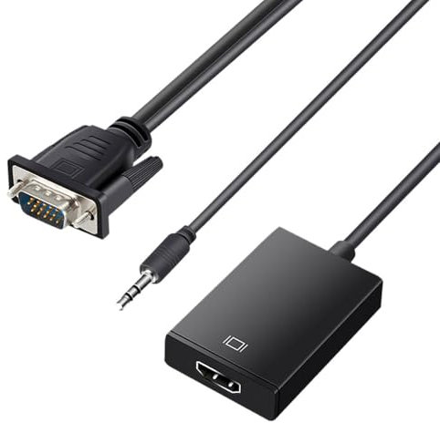 Ddujbtp Adattatore HDMI a VGA Convertitori 1080P Femmina a Maschio Adattatore VGA Per PC Laptop TV Proiettori Lettore Video