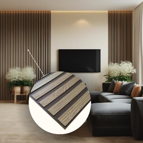 Panneaux Muraux 3D PVC | Effet Lattes, Lattes Chêne - 1 Panneau - 0.5 m² | Pour Salon, Cuisine & Salle de Bain | Installation DIY Facile