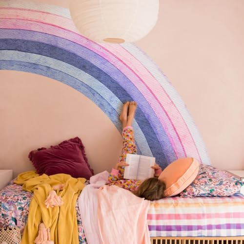 Buer Homie Extra große Regenbogen-Wandaufkleber, Wandaufkleber für Schlafzimmer für Mädchen, Regenbogen-Kinderzimmer-Wandaufkleber