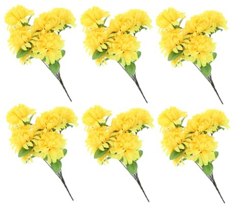 MOBUTOFU Künstlicher Chrysanthemenstrauß Für Grab Langlebige Deko Aus Hochwertigem Material Realistische Farben Für Gedenkfeiern Und Friedhofsdekoration