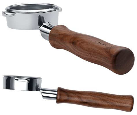Normcore 58mm E61 Naked Portafilter for Lelit, Flair 58, ECM, Rocket, E61 Group Heads Machines, Bottomless Espresso Portafilter with 18g Basket, Genuine American Walnut Handle