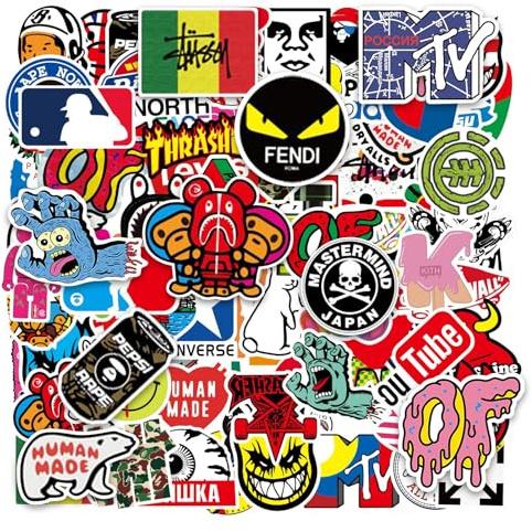 Helmet Stickers 101pcs Non-Repeat Skateboard Stickers for Laptop Computer | Waterproof Cool Vinyl Sticker Pack for Adults Teens Kids for Skateboard Bicycle Helmet Luggage Decal Graffiti Patches Sticker