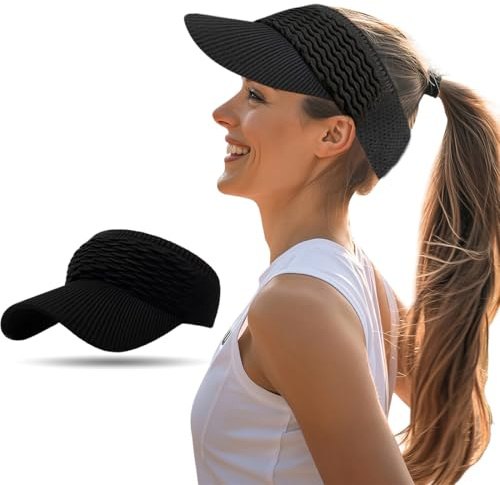 KOQAIIZ Sonnenhut Damen, Sommerhut Damen, Visor Cap Damen, Sonnenhüte für Damen, Damen Visor Sonnenhut Breite Krempe Hut, Sommer UV Schutz Außen Hut