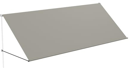 QEENTOE 350x145cm Fallarmmarkise Markise Fenstermarkise – Wetterfeste Balkonmarkise aus Stahl – UV-beständiger Sonnenschutz für Fenster, Balkon & Terrasse (Grau)