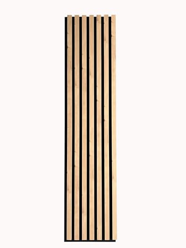 MEBANO. Chêne Artisan Lot de 4 Panneaux Acoustiques sur Feutre Noir 30x132 cm Panneaux Muraux Acoustiques Absorption Sonore et Décoration Murale élégante Panneaux Muraux en MDF