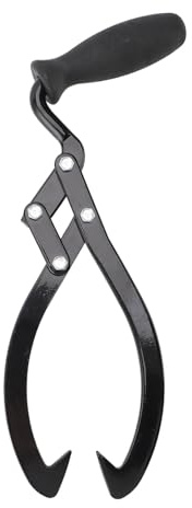 Heavy Duty Log Tongs, 2 Claw Steel Log Lifting Tool with Teeth for Wood Handling, 440 lb Capacity Logging Skidding Tool for Firewood Dragging