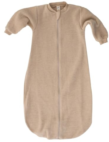 Lilano, Merino Flausch Schlafsack mit Arm, 100% Wolle (kbT) (Sand, 98-104)