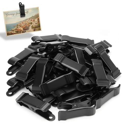 28 Stück Metall Klemmen, Mini Federklemmen, 1,3 cm Breite Krokodilklemmen Vorhang Klammer Mini Wäscheklammern für Kleidung Socken Fotos Vorhange Snack Schwarz