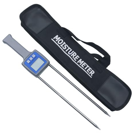 Igrometro, Misuratore professionale di umidità acqua con metallo for trucioli di legno, segatura, polvere, balle di fieno