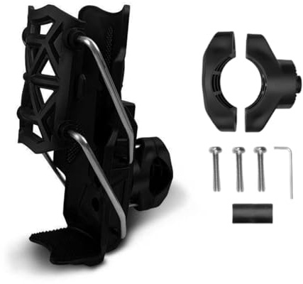 Adaptive Fahrrad Flaschenhalter, Getränkehalter Fahrrad, Flaschenhalter Motorrad, Verstellbarer Lenker Crashbar Halterungs Getränkehalter, 360 Grad drehbarer (Schwarz)