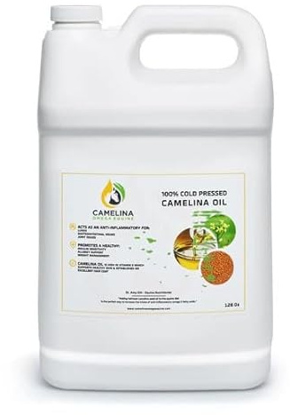 Camelina 100% Cold Pressed Equine Oil, 128 fl oz, Made in USA
