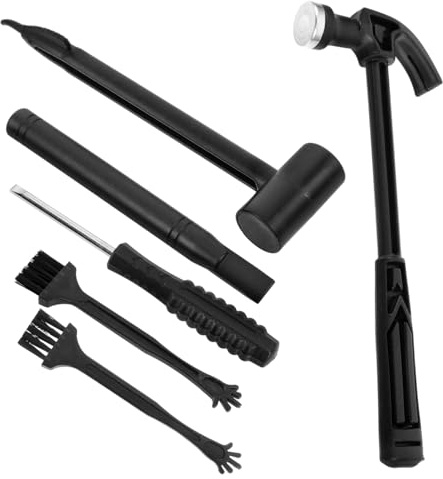 LALADEFIEE Set di Strumenti per Scavo Archeologico per Migliorare la Manualità per Bambini Martello Nero Kit Educativo in Plastica e Ferro e Scalpello di Dimensioni Perfette