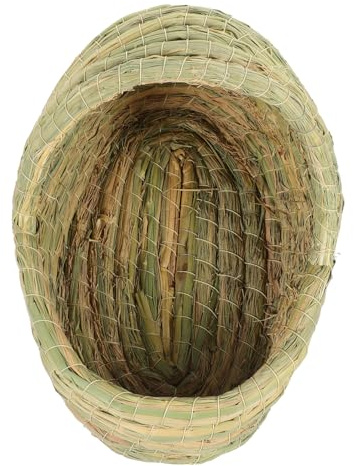 JUMPLAWN Nido Tejido De Paja para Gallinas Ponedoras Estructura De Cueva, Tamaño 28 Cm, Cama Natural para Gallinero, Protección Térmica Verano e Invierno, Adecuado para Mascotas Pequeñas