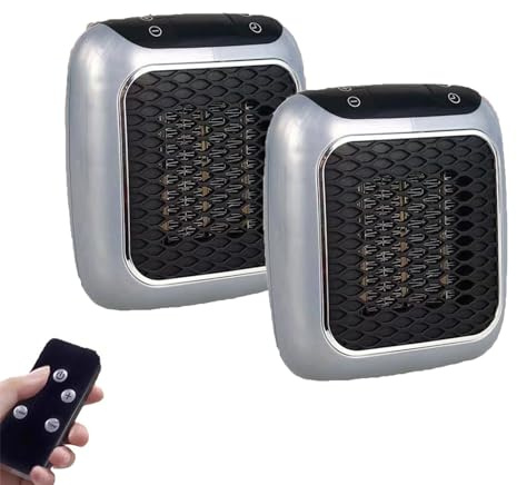 Heatflash Heater,Heat Me Pro Heater Plug in,Portable Electric Space Room Ceramic Wall Heaters for Indoor Use,with Remote Control,Rapid Heating in 3 Seconds, PTC Heating Element Timing(2PCS)