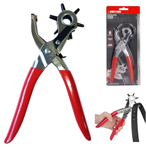 Red Belt Hole Puncher – Leather Punch Tool for Belts, Heavy-Duty Belt Hole Puncher for Resizing, Professional Leather Craft Punch for DIY Adjustments