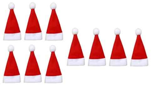 RUNROTOO 36 Pièces Mini Chapeaux de Noël pour Bouteilles Housses de Couverts Festives en Tissu Résistant Rouge et Blanc Décorations de Table de Noël pour Fêtes