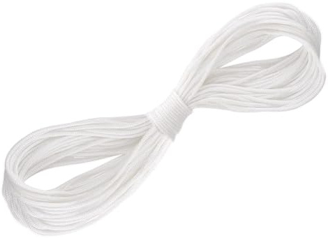 20 m x 4 mm Bilderrahmen-Schnur zum Aufhängen, weiß, starke Nylonschnur, geflochtenes Seil, Multifunktionsseil, Draht, Leinwandschnur