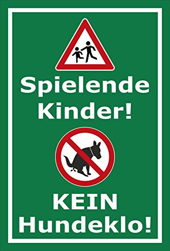 Melis-Folienwerkstatt Schild Kinder - Kein Hundeklo - 15x10cm - 3mm Aluverbund – 20 VAR S00187-012-G