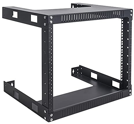 Sound Town ST2PWOR-8U Wandhalterung, offenes Rahmengestell, 40,6 cm tief, für Server, IT-Geräte, Netzwerkgeräte, AV, Patchfelder