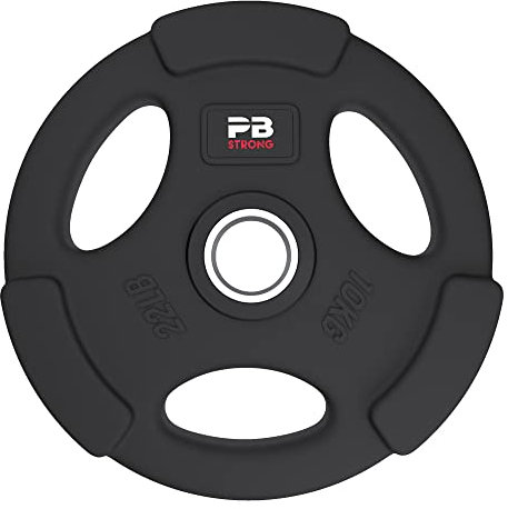 PERFORMBETTER+ PB Strong 3-Griff Hantelscheiben, Langhantel Gewichte, Gewichtscheiben mit Griffen und 50mm Innendurchmesser, 1,25-25kg (1 STK)