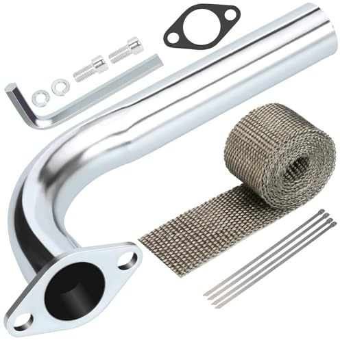 YOXUFA Pot d'échappement haute performance pour Predator 301cc 8hp 420cc 13hp GX240 270 390 Mini Bike Go Kart Chariot de golf, bateaux de course, tondeuse OHV Clone moteur avec bande de protection