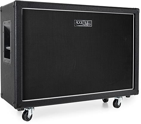 Rocktile GB212 Gitarren Box, Cabinet für E-Gitarren Verstärker, Gewicht: 19 | Bestückung: 2x 12 Lautsprecher (je 8 Ohm), Impedanz: 4 Ohm, 16 Ohm oder 8 Ohm, Belastbarkeit: 75 Watt Stereo / 150 Watt Mono