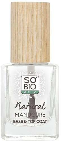 LÉA NATURE SO BiO étic | Base & Top Coat – Natural Manucure | Transparent | Fortifie et protège | S’utilise avant et après l’application du vernis | Huile de Ricin Bio | Vegan | Made in France |11ml
