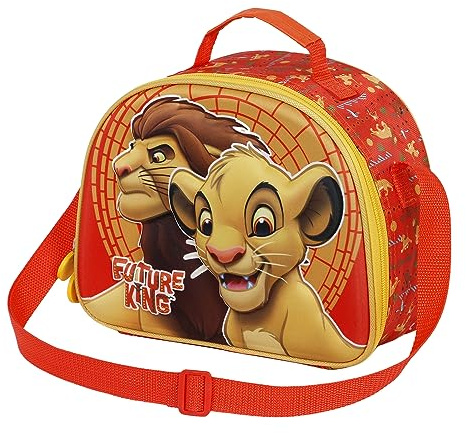 Disney El Rey León King-Bolsa Portamerienda 3D, Naranja, 25.5 x 20 cm