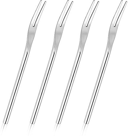 Luvtree 4-Piece Stainless Steel Fork Set - 5 Inch (12.9 cm) Dessert, Fruit, Salad, Seafood, Olive & Escargot Forks. Dishwasher Safe