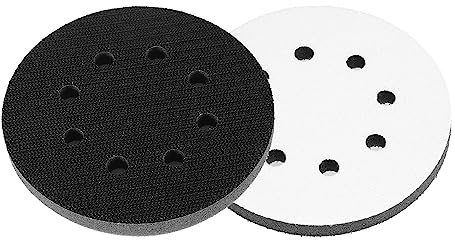 2 almohadillas de interfaz de esponja de 8 agujeros, almohadillas duraderas de velcro reutilizables para lijadora orbital aleatoria