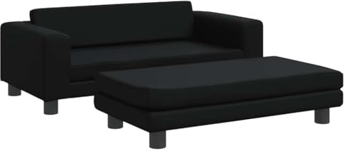 Lit pour chien avec extension noir 100x50x30 cm similicuir