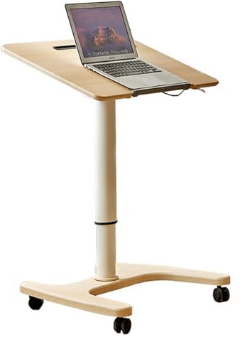 YVYKFZD Mobiler stehpult, tragbare Rednerpult mit Rädern, höhenverstellbare Laptoptisch, Sitz-Steh Kirchenpodium mit neigbarem Desktop (Color : Maple Color)
