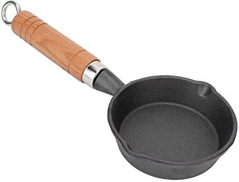 Gsycle Poêle À Frire De 10 Cm, Poêle À Frire En Fonte, Poêle À Oeufs, Mini Poêle À Crêpes, Ustensiles De Cuisine Ménagers À Manche En Bois Pour Faire Des Omelettes