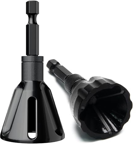 Deburring External Chamfer Tool, with Tungsten Carbide Blade, Deburring Chamfering Drill Bit, Remove Burr Tools Quick Release Hex Shank. Fits 1/8 - 3/4 and 3/16 - 1 2Pcs Set.