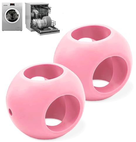 FISHTEC - Juego de 2 bolas magnéticas anticalcáreas, lavaplatos y lavadoras, protección de la cal sin detergentes, ropa impecable, color rosa