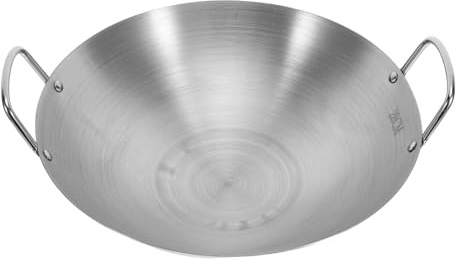 CIYODO Poêle Wok Grosse Capacité à Fond Rond en Acier Inoxydable Facile à Nettoyer et Chauffant Uniformément, pour Cuisiner des Œufs Brouillés