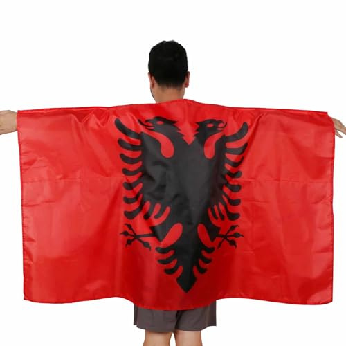 Sonia Originelli Fan Poncho Albanien - Umhang Flagge Fußball Fanartikel EM WM Karneval JGA