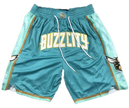 MCQOmcil Herren NBA Hornets Basketball Shorts hochelastische atmungsaktive Sporthose(S)