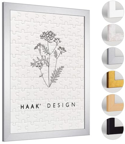 Haak Puzzlerahmen Lavanda ANTIREFLEX/Entspiegelt Alu geschliffen (Dekor) 60 X 80 cm (ca. 1500 Teile) Bilderrahmen Rahmen für Puzzle