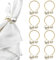 XURJUMI 8 Pièces Rond de Serviette de Table, Rond Serviette Mariage avec 2 Perles Rond Serviettes en Métal Décorations de Table pour Pâques, Noël, Mariages, Banquets et Anniversaires