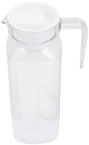 PRETYZOOM Pichet à Jus De Fruits 1100 Ml Résistant Aux Chocs En Pc Transparent Réservoir D'eau De Refroidissement Pour Boissons Maison Usage Quotidien