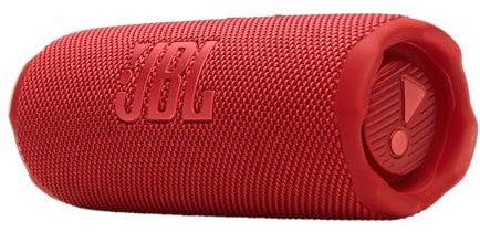 JBL Flip 7, Altavoz Bluetooth portátil inalámbrico Potente, 16h de batería, Resistente al Agua IP68, a Prueba de Polvo y caídas, Sonido Pro, AI Sound Boost, Compatible con Auracast, Rojo