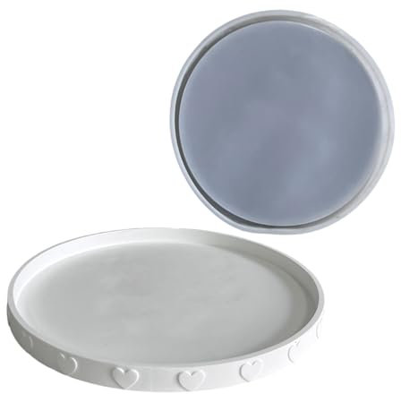 Vassoio rotondo in silicone a forma di stampo creativo per la tavola epossidica con stampa a forma di cuore piattino fatto a mano