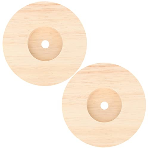 ERINGOGO 2pezzi Base Lampada in Legno Rotonda Per Tavolo Supporto in Legno Naturale Con Passa Cavi Stand Versatile Per Lampade Soggiorno Espositori Led e Decorazioni Fai Da Te