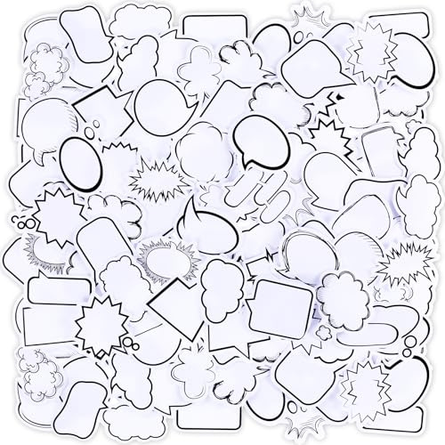 90 Stück Selbstklebende Dialogbox Papieraufkleber Klebeetiketten zum Beschriften Namensschild Aufkleber Scrapbooking Sticker Verschiedene Formen für Fotoalbum Kalender Zubehör Dekoration